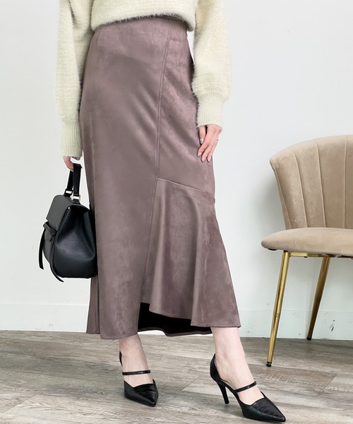 LIPSERVICE（リップサービス）の「スエードアシメマーメイドスカート（スカート・レディース・ブラック/パープル/モカ/アイボリー・S/M）」の15枚目の写真