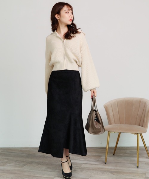 LIPSERVICE（リップサービス）の「スエードアシメマーメイドスカート（スカート・レディース・ブラック/パープル/モカ/アイボリー・S/M）」の19枚目の写真