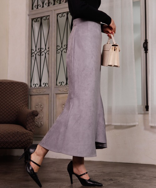 LIPSERVICE（リップサービス）の「スエードアシメマーメイドスカート（スカート・レディース・ブラック/パープル/モカ/アイボリー・S/M）」の6枚目の写真