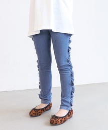 キッズ デニムライクサイドフリルパンツ