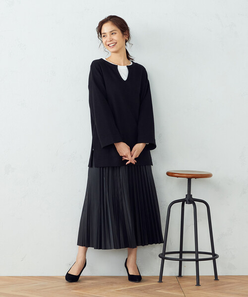 COMME CA ISM(コムサイズム)の「<セットアイテム> チュニックカットソー×Tシャツ(Tシャツ/カットソー・レディース・ブラック/キャメル・MEDIUM/LARGE)」の18枚目の写真