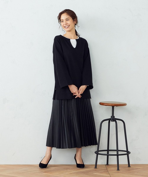 COMME CA ISM(コムサイズム)の「<セットアイテム> チュニックカットソー×Tシャツ(Tシャツ/カットソー・レディース・ブラック/キャメル・MEDIUM/LARGE)」の15枚目の写真