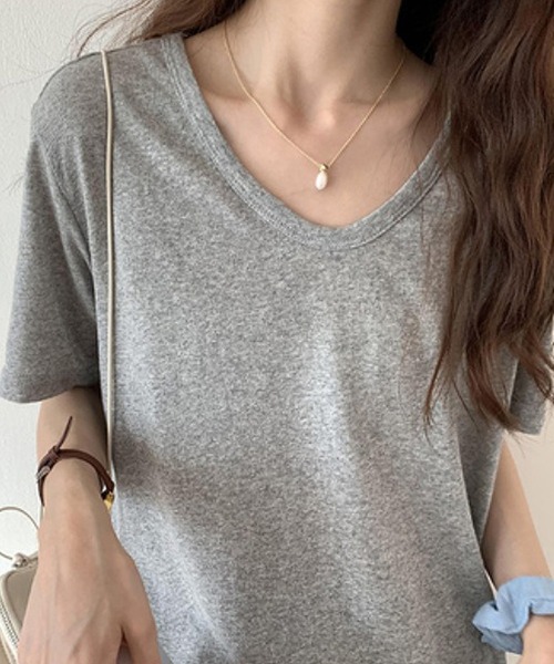 Bifrost(ビフレスト)の「無地クルーネックTシャツ(Tシャツ/カットソー・レディース・ホワイト/グレー/ブラック/ブルー/ピンク・M/L)」の3枚目の写真