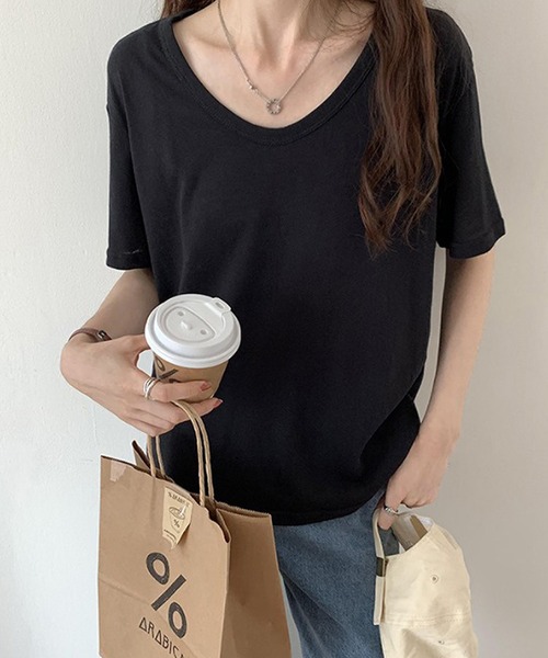 Bifrost(ビフレスト)の「無地クルーネックTシャツ(Tシャツ/カットソー・レディース・ホワイト/グレー/ブラック/ブルー/ピンク・M/L)」の8枚目の写真