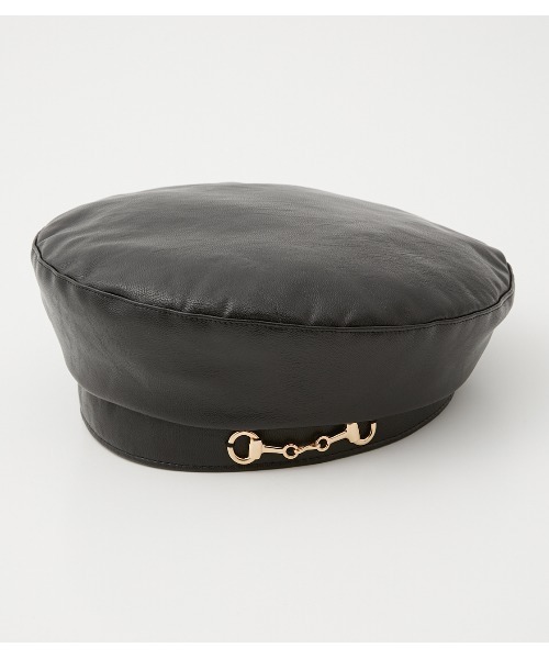 AZUL by moussy（アズールバイマウジー）の「BIT BERET/ビットベレー（ハンチング/ベレー帽・レディース・ダークベージュ/ブラック・FREE）」の4枚目の写真