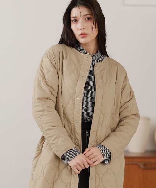 Filomo（フィローモ）の「[Filomo]3WAYロングステンカラーコートキルティングライナー付き（ステンカラーコート・レディース・ブラック/ネイビー/ベージュ/キャメル・M/L）」の12枚目の写真