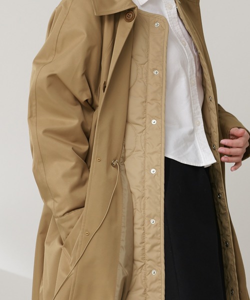 Filomo（フィローモ）の「[Filomo]3WAYロングステンカラーコートキルティングライナー付き（ステンカラーコート・レディース・ブラック/ネイビー/ベージュ/キャメル・M/L）」の10枚目の写真