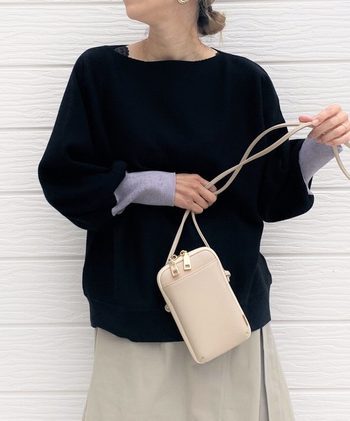 Q（キュー）の「袖先カラー横リブニット（ニット/セーター・レディース・ブラック/ベージュ/モスグリーン/スモークピンク/ラベンダー/アイボリー/ブラック系その他・MEDIUM）」の4枚目の写真