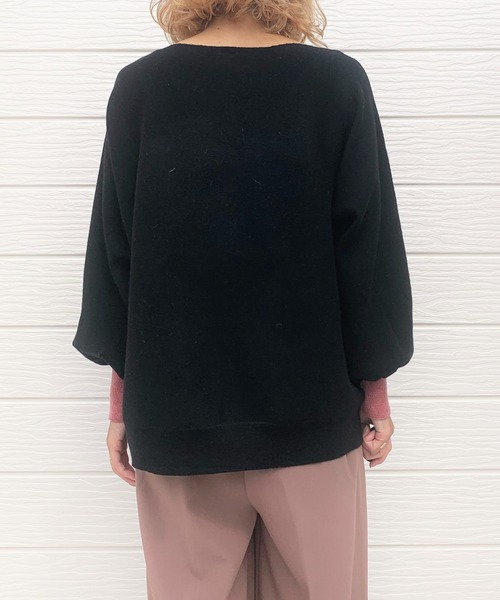 Q（キュー）の「袖先カラー横リブニット（ニット/セーター・レディース・ブラック/ベージュ/モスグリーン/スモークピンク/ラベンダー/アイボリー/ブラック系その他・MEDIUM）」の22枚目の写真