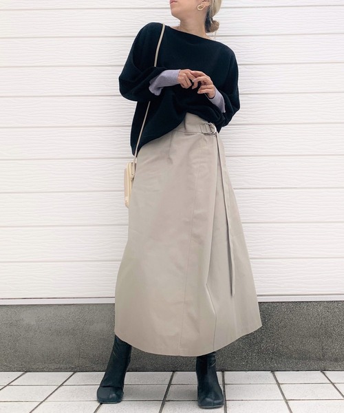 Q（キュー）の「袖先カラー横リブニット（ニット/セーター・レディース・ブラック/ベージュ/モスグリーン/スモークピンク/ラベンダー/アイボリー/ブラック系その他・MEDIUM）」の14枚目の写真