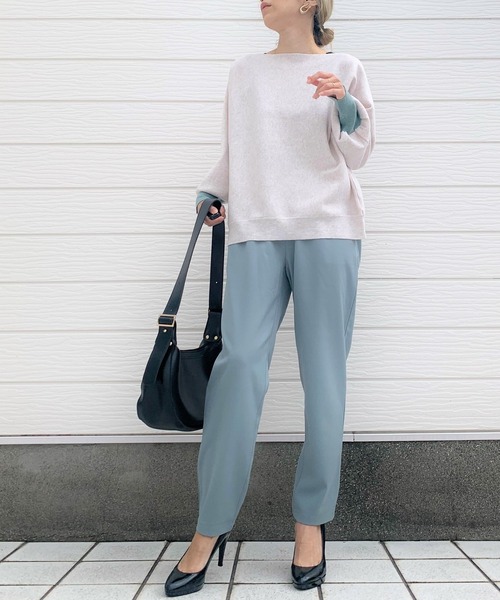 Q（キュー）の「袖先カラー横リブニット（ニット/セーター・レディース・ブラック/ベージュ/モスグリーン/スモークピンク/ラベンダー/アイボリー/ブラック系その他・MEDIUM）」の15枚目の写真