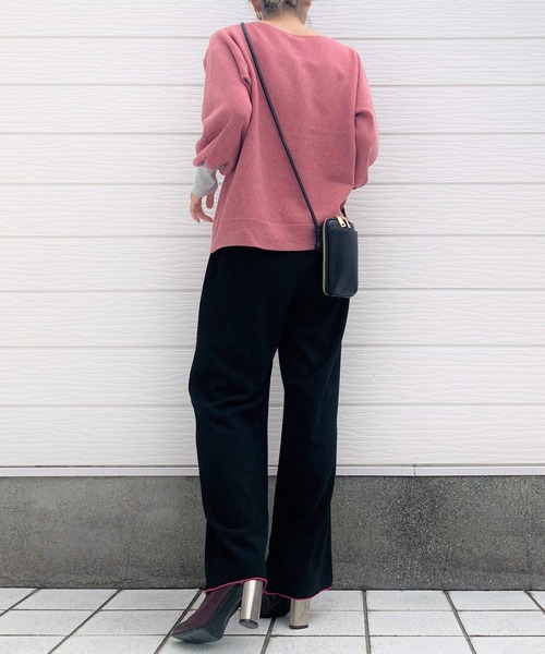 Q（キュー）の「袖先カラー横リブニット（ニット/セーター・レディース・ブラック/ベージュ/モスグリーン/スモークピンク/ラベンダー/アイボリー/ブラック系その他・MEDIUM）」の16枚目の写真