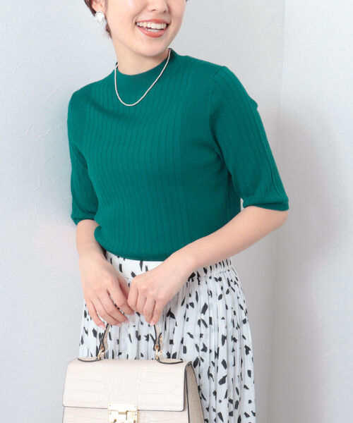 NOLLEY’S（ノーリーズ）の「リブハイネックウォッシャブルプルオーバーニット（ニット/セーター・レディース・ライトグレー/ダークグリーン/ピンク/ダークネイビー・38/36）」の18枚目の写真