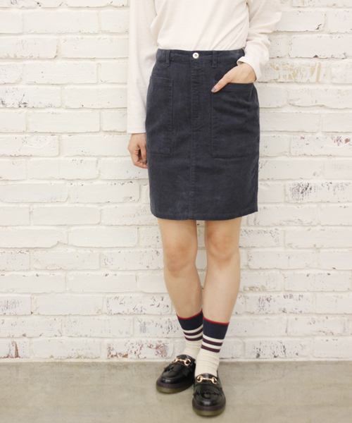 Kastane（カスタネ）の「【Kastane】BIGポケットスカート（スカート・レディース・ネイビー/ベージュ/アイボリー・LARGE/SMALL/X-SMALL/MEDIUM）」の3枚目の写真