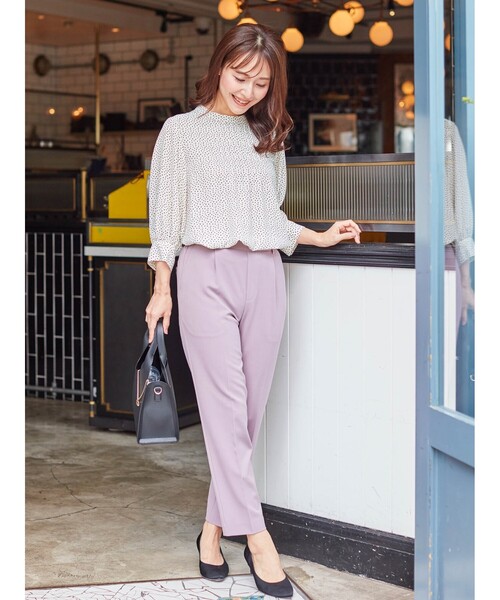 DRESKIP(ドレスキップ)の「◆イージーケアピンタック袖パールブラウス(シャツ/ブラウス・レディース・パープル/イエロー/ライトベージュ/ホワイト系3/ブラック系/ブルー系・02/03/04)」の20枚目の写真