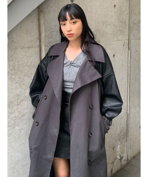 EMODA（エモダ）の「フロントクロストップ（Tシャツ/カットソー・レディース・ブラック/グレー/カーキ・FREE）」の9枚目の写真