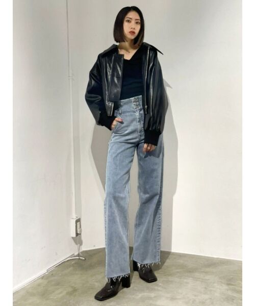 EMODA（エモダ）の「フロントクロストップ（Tシャツ/カットソー・レディース・ブラック/グレー/カーキ・FREE）」の12枚目の写真