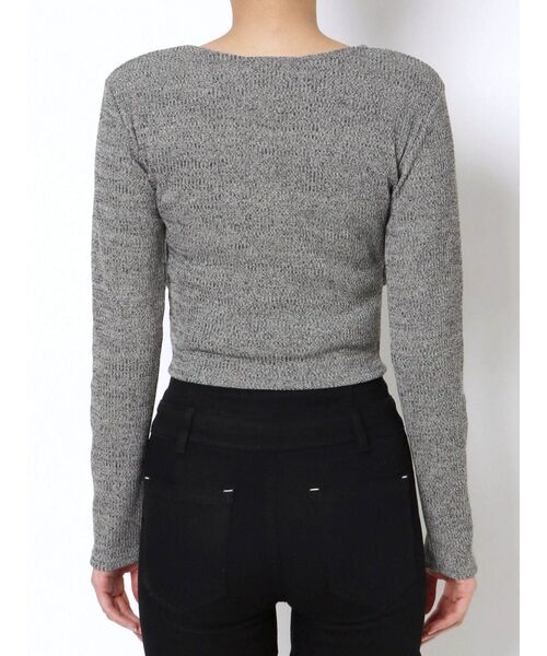 EMODA（エモダ）の「フロントクロストップ（Tシャツ/カットソー・レディース・ブラック/グレー/カーキ・FREE）」の17枚目の写真