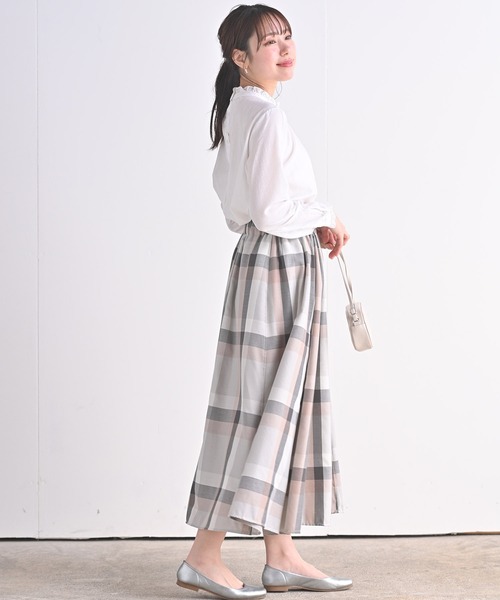 rps（アールピーエス）の「ＢＩＧチェックフレアースカート（スカート・レディース・ブルー/パープル/ブラウン/オレンジ/イエロー/ネイビー/ベージュ/ライトグレー・M）」の9枚目の写真