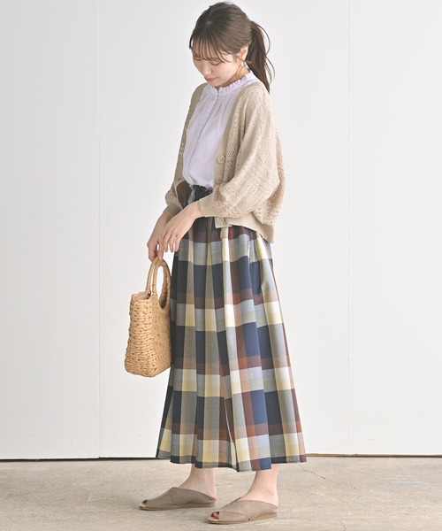 rps（アールピーエス）の「ＢＩＧチェックフレアースカート（スカート・レディース・ブルー/パープル/ブラウン/オレンジ/イエロー/ネイビー/ベージュ/ライトグレー・M）」の22枚目の写真