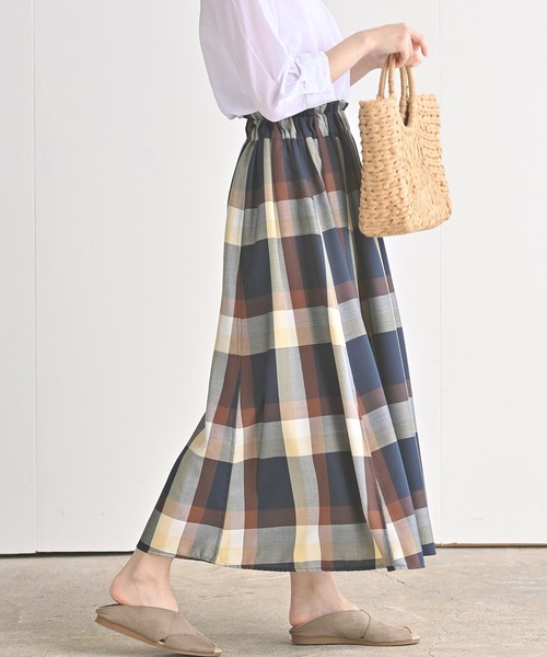rps（アールピーエス）の「ＢＩＧチェックフレアースカート（スカート・レディース・ブルー/パープル/ブラウン/オレンジ/イエロー/ネイビー/ベージュ/ライトグレー・M）」の19枚目の写真