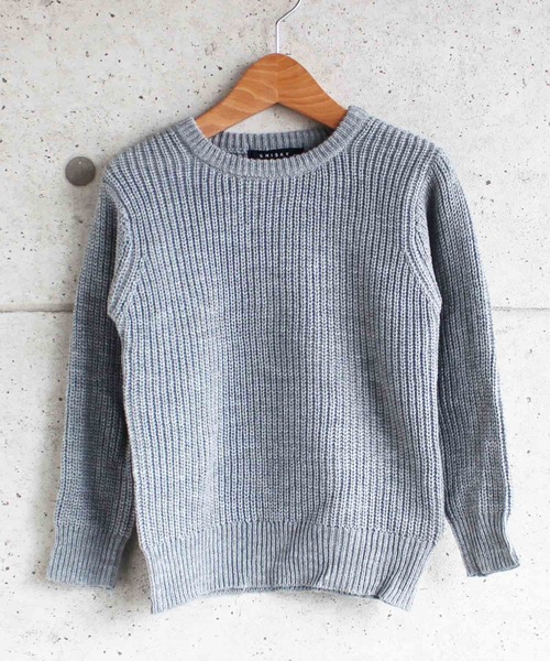 THE CASUAL（カジュアル）の「7G 畦編み クルーネック ニット キッズ（ニット/セーター・キッズ・ブラウン系その他2/アイボリー/ブラウン系その他/ブラウン/モカ/ベージュ/杢グレー/ブラック/グレー系その他/チャコール・140cm/110cm/120cm/160cm/150cm/130cm）」の4枚目の写真