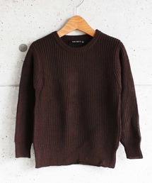 7G 畦編み クルーネック ニット キッズ