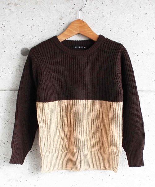 THE CASUAL（カジュアル）の「7G 畦編み クルーネック ニット キッズ（ニット/セーター・キッズ・ブラウン系その他2/アイボリー/ブラウン系その他/ブラウン/モカ/ベージュ/杢グレー/ブラック/グレー系その他/チャコール・140cm/110cm/120cm/160cm/150cm/130cm）」の9枚目の写真