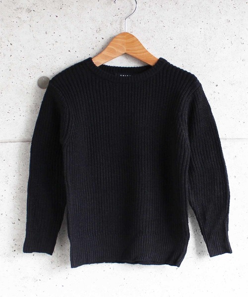 THE CASUAL（カジュアル）の「7G 畦編み クルーネック ニット キッズ（ニット/セーター・キッズ・ブラウン系その他2/アイボリー/ブラウン系その他/ブラウン/モカ/ベージュ/杢グレー/ブラック/グレー系その他/チャコール・140cm/110cm/120cm/160cm/150cm/130cm）」の3枚目の写真