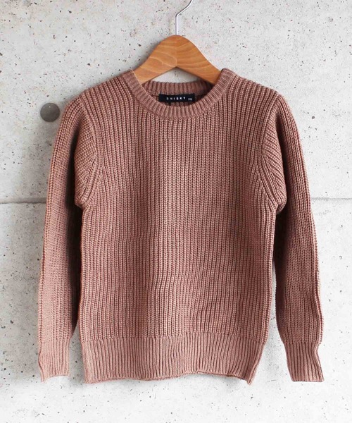 THE CASUAL（カジュアル）の「7G 畦編み クルーネック ニット キッズ（ニット/セーター・キッズ・ブラウン系その他2/アイボリー/ブラウン系その他/ブラウン/モカ/ベージュ/杢グレー/ブラック/グレー系その他/チャコール・140cm/110cm/120cm/160cm/150cm/130cm）」の7枚目の写真
