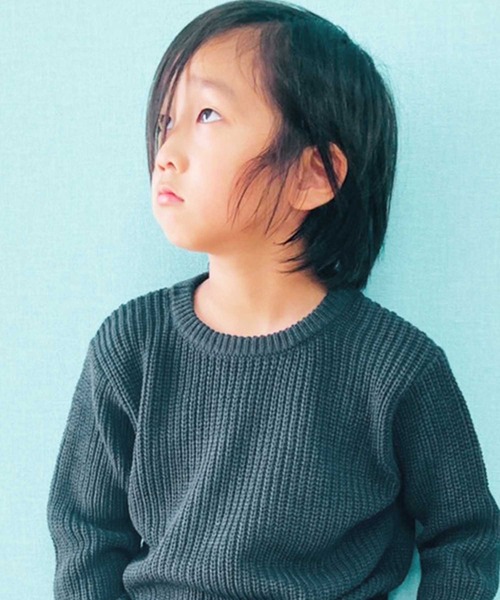 THE CASUAL（カジュアル）の「7G 畦編み クルーネック ニット キッズ（ニット/セーター・キッズ・ブラウン系その他2/アイボリー/ブラウン系その他/ブラウン/モカ/ベージュ/杢グレー/ブラック/グレー系その他/チャコール・140cm/110cm/120cm/160cm/150cm/130cm）」の12枚目の写真