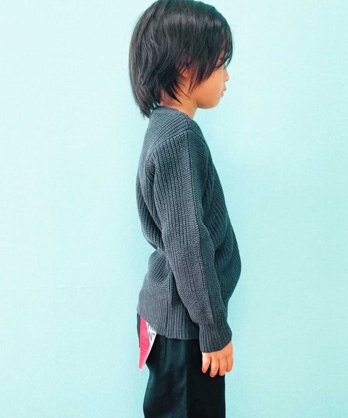THE CASUAL（カジュアル）の「7G 畦編み クルーネック ニット キッズ（ニット/セーター・キッズ・ブラウン系その他2/アイボリー/ブラウン系その他/ブラウン/モカ/ベージュ/杢グレー/ブラック/グレー系その他/チャコール・140cm/110cm/120cm/160cm/150cm/130cm）」の14枚目の写真