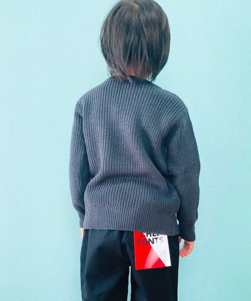 THE CASUAL（カジュアル）の「7G 畦編み クルーネック ニット キッズ（ニット/セーター・キッズ・ブラウン系その他2/アイボリー/ブラウン系その他/ブラウン/モカ/ベージュ/杢グレー/ブラック/グレー系その他/チャコール・140cm/110cm/120cm/160cm/150cm/130cm）」の15枚目の写真