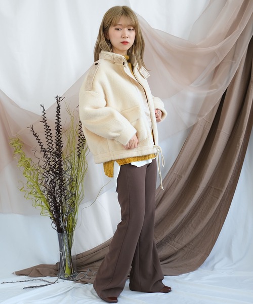 ＡＮＤＪ（アンドジェイ）の「スタンドカラーフェイクファーボアジャケット（その他アウター・レディース・アイボリー・M）」の18枚目の写真