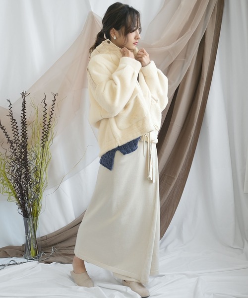 ＡＮＤＪ（アンドジェイ）の「スタンドカラーフェイクファーボアジャケット（その他アウター・レディース・アイボリー・M）」の22枚目の写真