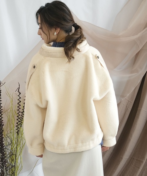 ＡＮＤＪ（アンドジェイ）の「スタンドカラーフェイクファーボアジャケット（その他アウター・レディース・アイボリー・M）」の19枚目の写真