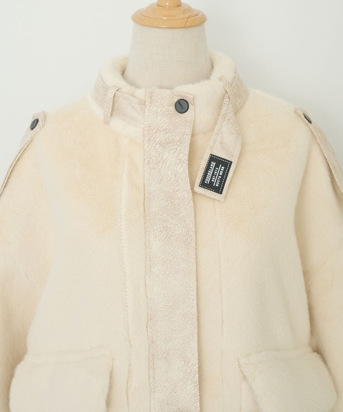 ＡＮＤＪ（アンドジェイ）の「スタンドカラーフェイクファーボアジャケット（その他アウター・レディース・アイボリー・M）」の13枚目の写真
