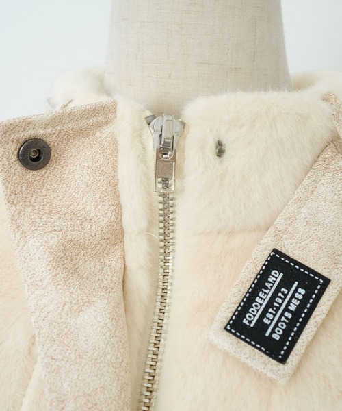 ＡＮＤＪ（アンドジェイ）の「スタンドカラーフェイクファーボアジャケット（その他アウター・レディース・アイボリー・M）」の4枚目の写真