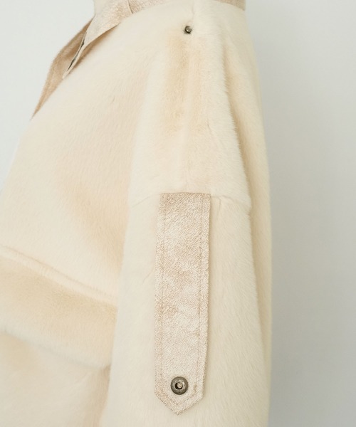 ＡＮＤＪ（アンドジェイ）の「スタンドカラーフェイクファーボアジャケット（その他アウター・レディース・アイボリー・M）」の17枚目の写真