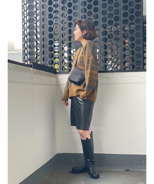 RIVE DROITE（リヴドロワ）の「大人のデザインニット　編み込みジャガードVネックニット（ニット/セーター・レディース・ブラウン/オフホワイト・FREE）」の15枚目の写真