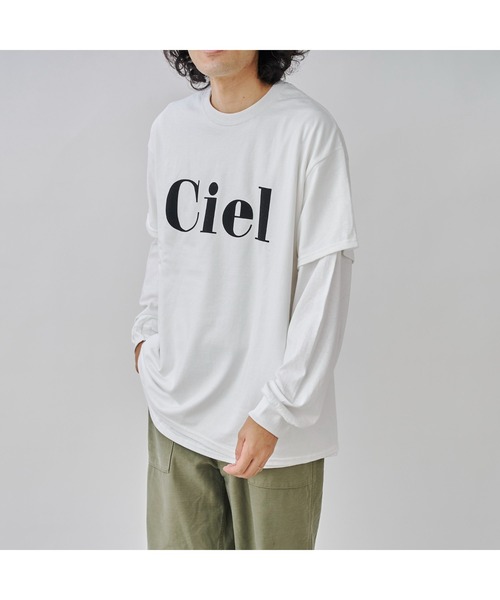 CPCM(シーピーシーエム)の「レイヤードフロッキーロゴL/S(Tシャツ/カットソー・メンズ・ホワイト/チャコールグレー/ブルー・MEDIUM/LARGE)」の1枚目の写真