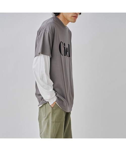 CPCM(シーピーシーエム)の「レイヤードフロッキーロゴL/S(Tシャツ/カットソー・メンズ・ホワイト/チャコールグレー/ブルー・MEDIUM/LARGE)」の8枚目の写真