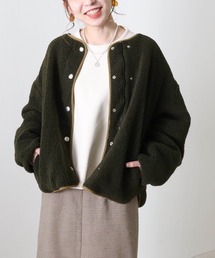 【Cheek】　チーク　アウター　コート　ニット　ベージュ　　　　　　新品未使用 outer-02086 ステンカラー ショートコート ベージュ ブラック