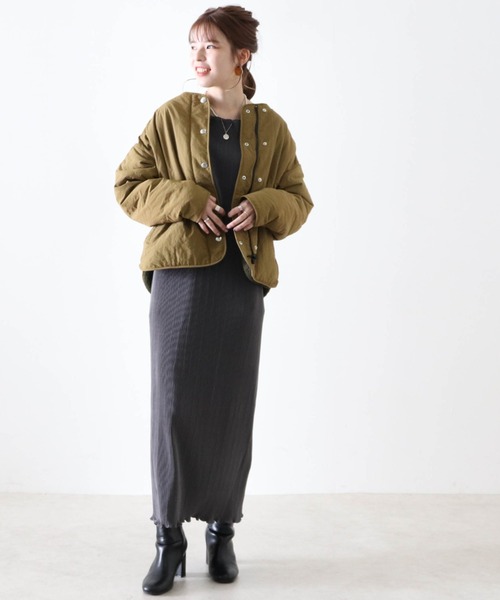Cheek（チーク）の「リバーシブルパイピングボアコート（ブルゾン・レディース・カーキ/モカ/アイボリー・MEDIUM）」の20枚目の写真
