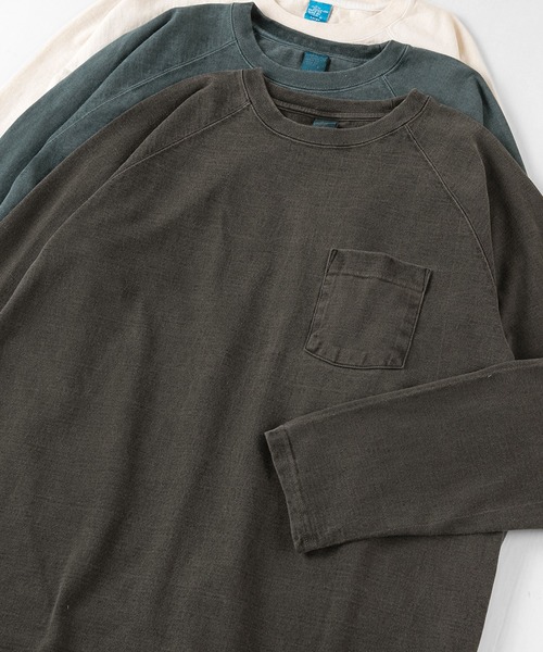 Good On（グッドオン）の「【Good On/グッドオン】ヘビーウェイト ラグランロングスリーブ ポケットTシャツ/長袖Tシャツ（Tシャツ/カットソー・メンズ・ホワイト/ブラック/ネイビー/クリーム/ブルーグリーン・M/L/XL）」の3枚目の写真