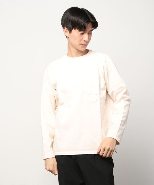 Good On（グッドオン）の「【Good On/グッドオン】ヘビーウェイト ラグランロングスリーブ ポケットTシャツ/長袖Tシャツ（Tシャツ/カットソー・メンズ・ホワイト/ブラック/ネイビー/クリーム/ブルーグリーン・M/L/XL）」の7枚目の写真