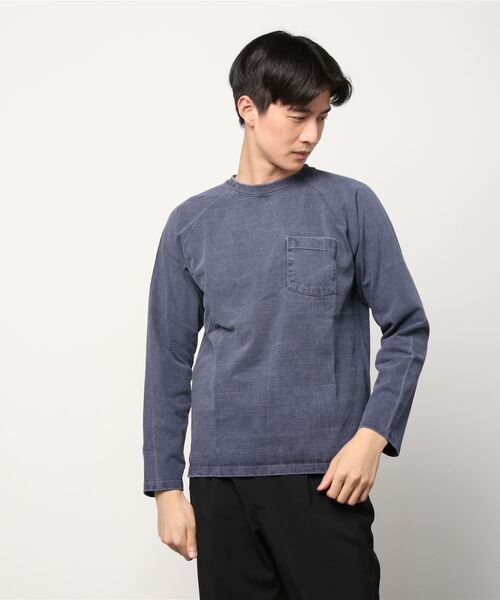 Good On（グッドオン）の「【Good On/グッドオン】ヘビーウェイト ラグランロングスリーブ ポケットTシャツ/長袖Tシャツ（Tシャツ/カットソー・メンズ・ホワイト/ブラック/ネイビー/クリーム/ブルーグリーン・M/L/XL）」の9枚目の写真