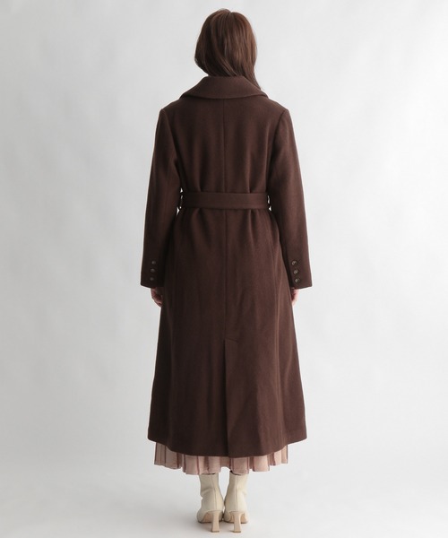 Andemiu（アンデミュウ）の「ビッグラペルロングコート238465（チェスターコート・レディース・ベージュ/ブラウン/オレンジ・SMALL/MEDIUM）」の18枚目の写真