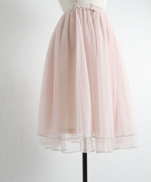 tocco closet(トッコ クローゼット)の「キラキララメメローチュールスカート(スカート・レディース・ピンクベージュ/ライトピンク・M)」の20枚目の写真