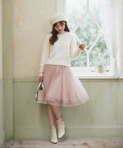 tocco closet(トッコ クローゼット)の「キラキララメメローチュールスカート(スカート・レディース・ピンクベージュ/ライトピンク・M)」の13枚目の写真